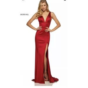 Sherri Hill Red Satin Prom Evening Dress Size 4